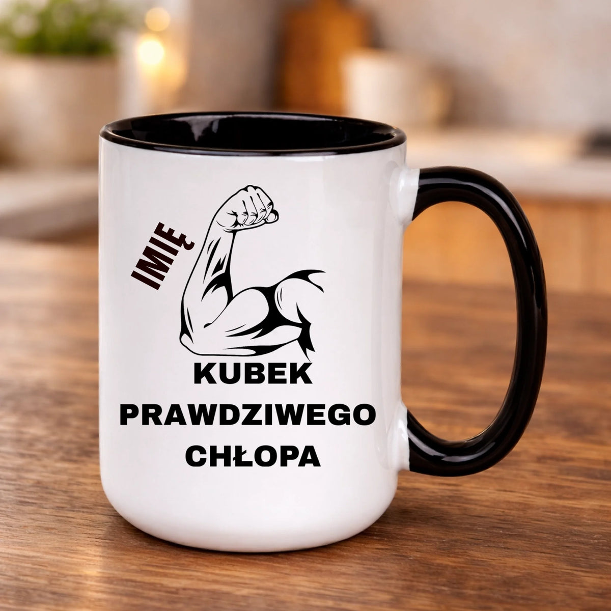 kubek z własnym nadrukiem 440ml personalizowane prezenty pl czarny