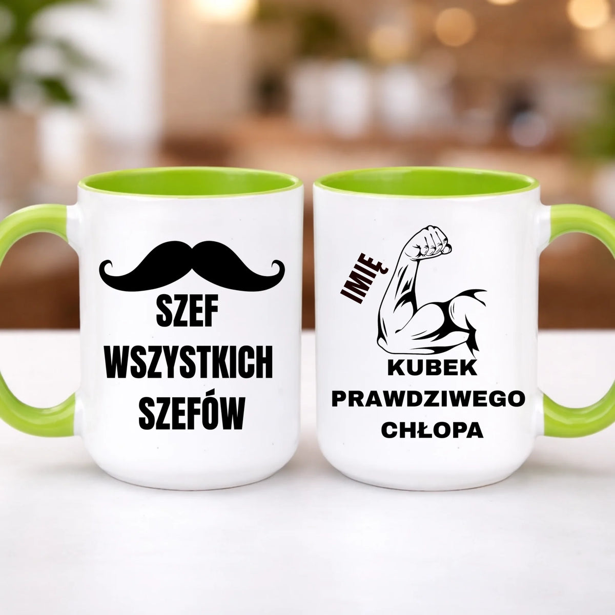 kubek z własnym nadrukiem 440ml personalizowane prezenty pl zielony