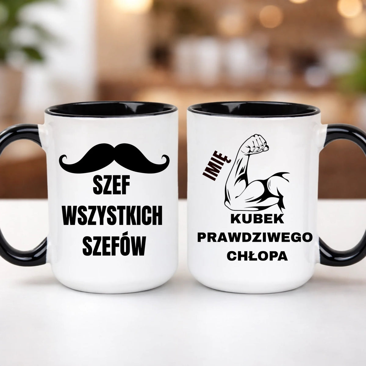 kubek z własnym nadrukiem 440ml personalizowane prezenty pl czarny