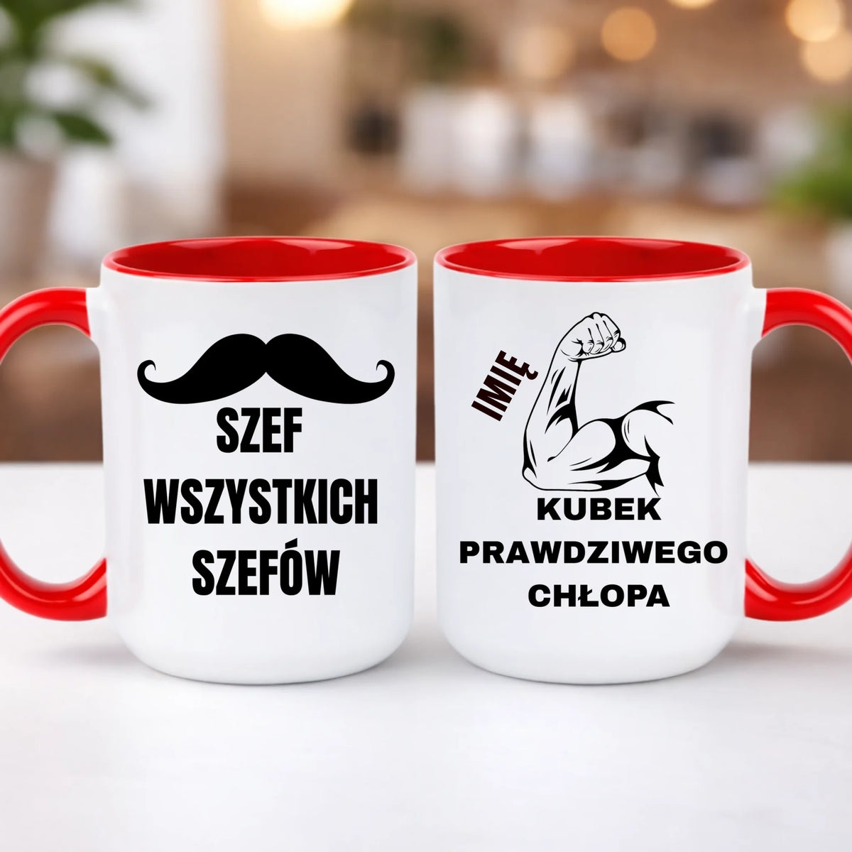kubek z własnym nadrukiem 440ml personalizowane prezenty pl czerwony