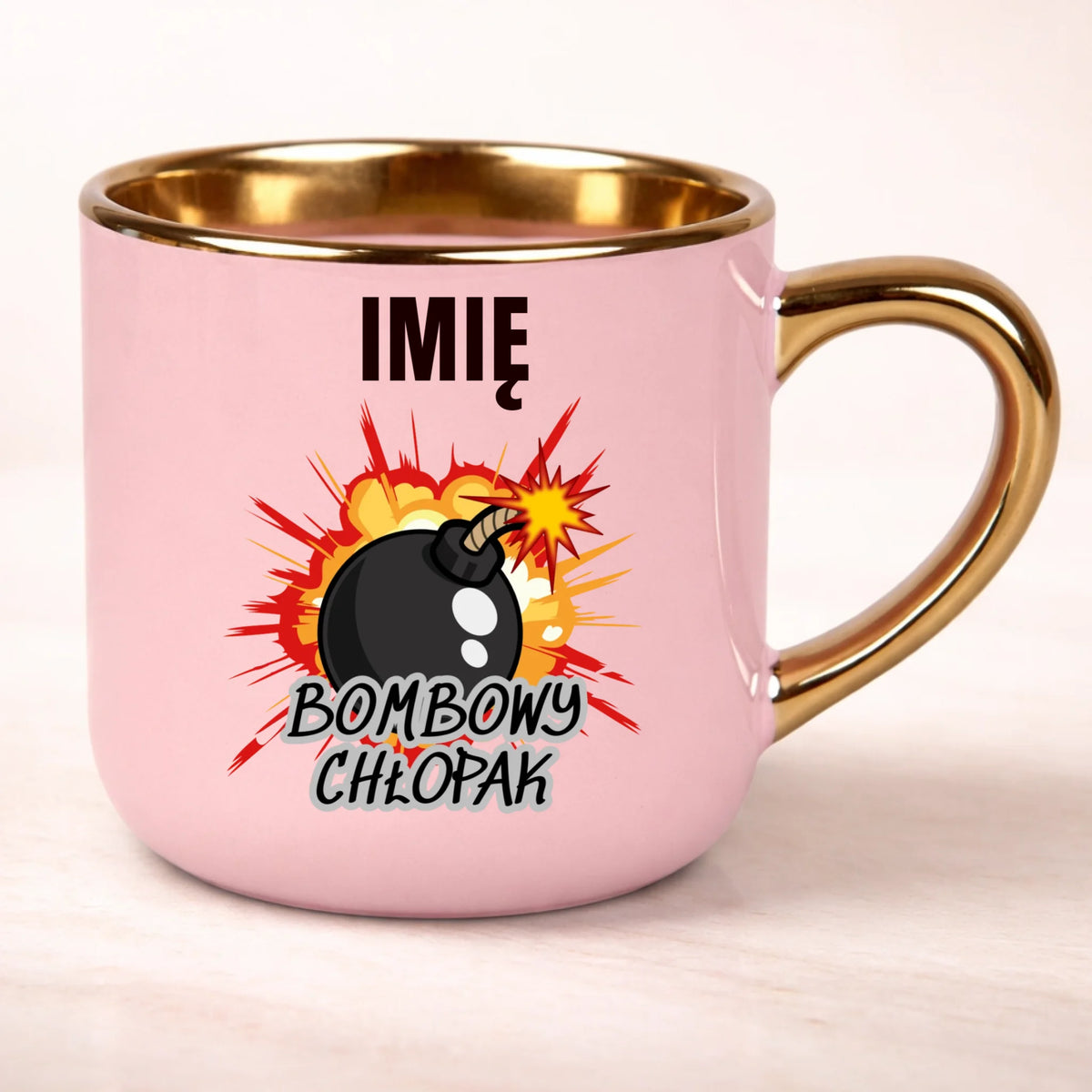 kubek personalizowany z nadrukiem 400ml rozowy