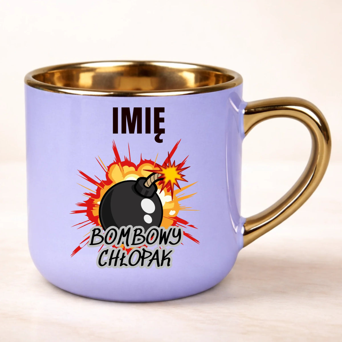 kubek personalizowany z nadrukiem 400ml fioletowy