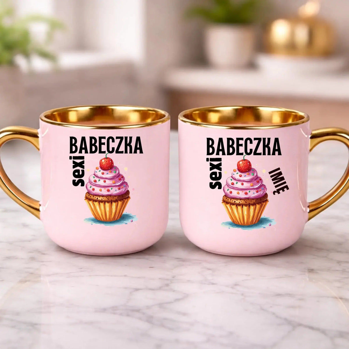 kubek z własnym nadrukiem 400ml personalizowane prezenty pl różowy