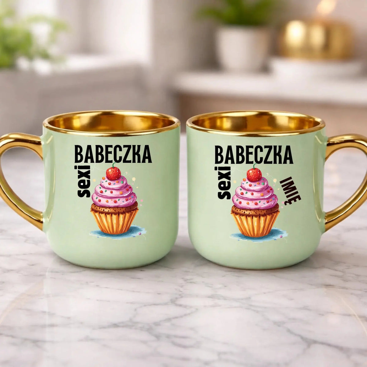 kubek z własnym nadrukiem 400ml personalizowane prezenty pl zielony