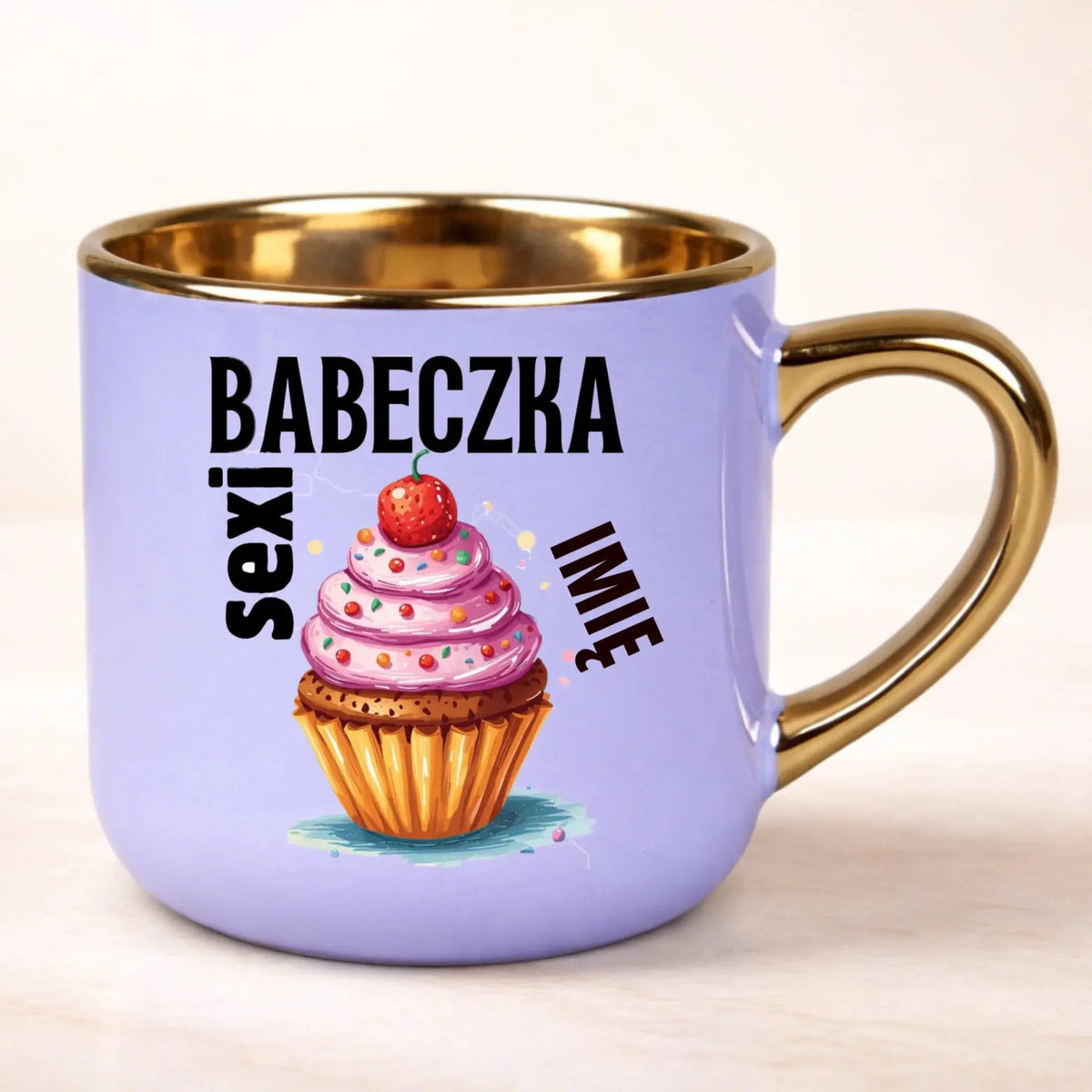 kubek personalizowany z nadrukiem 400ml fioletowy