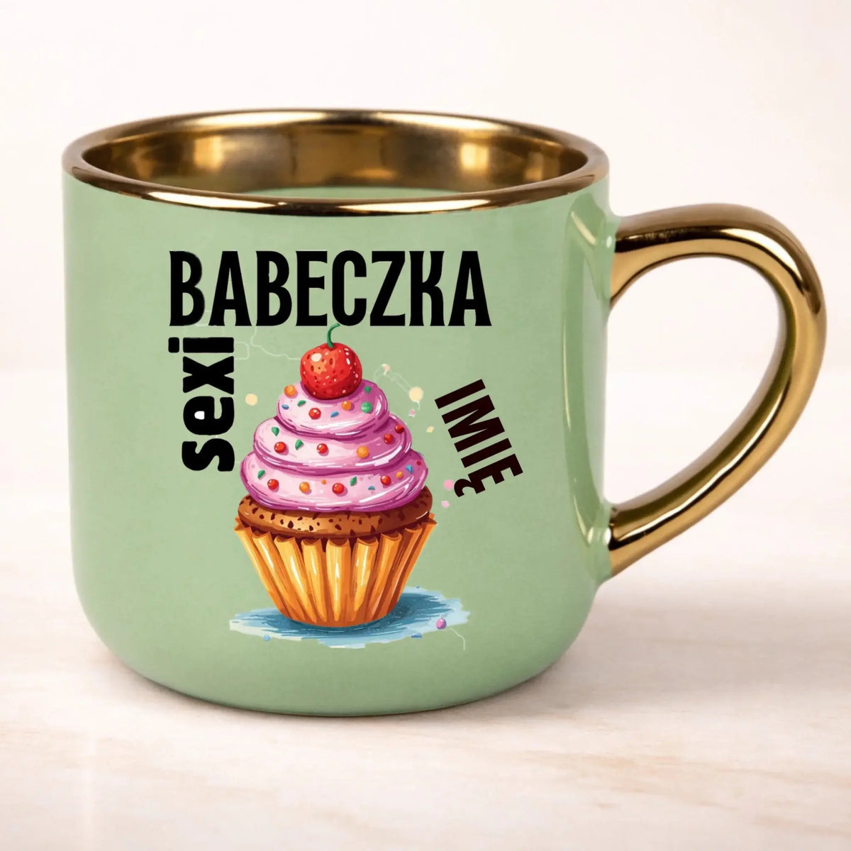 kubek personalizowany z nadrukiem 400ml zielony