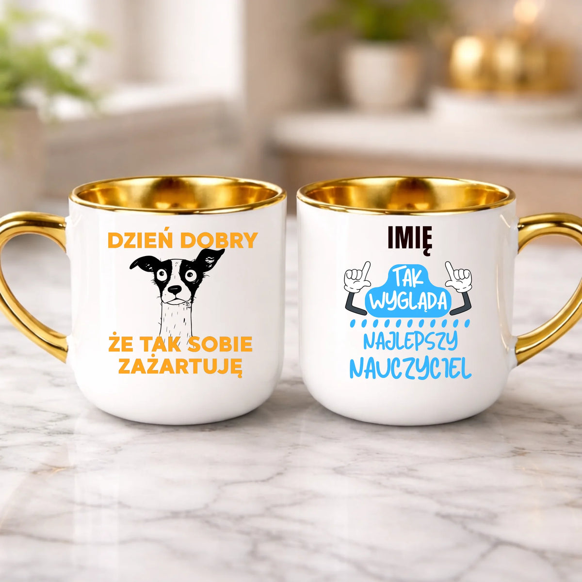 kubek z własnym nadrukiem 400ml personalizowane prezenty pl biale