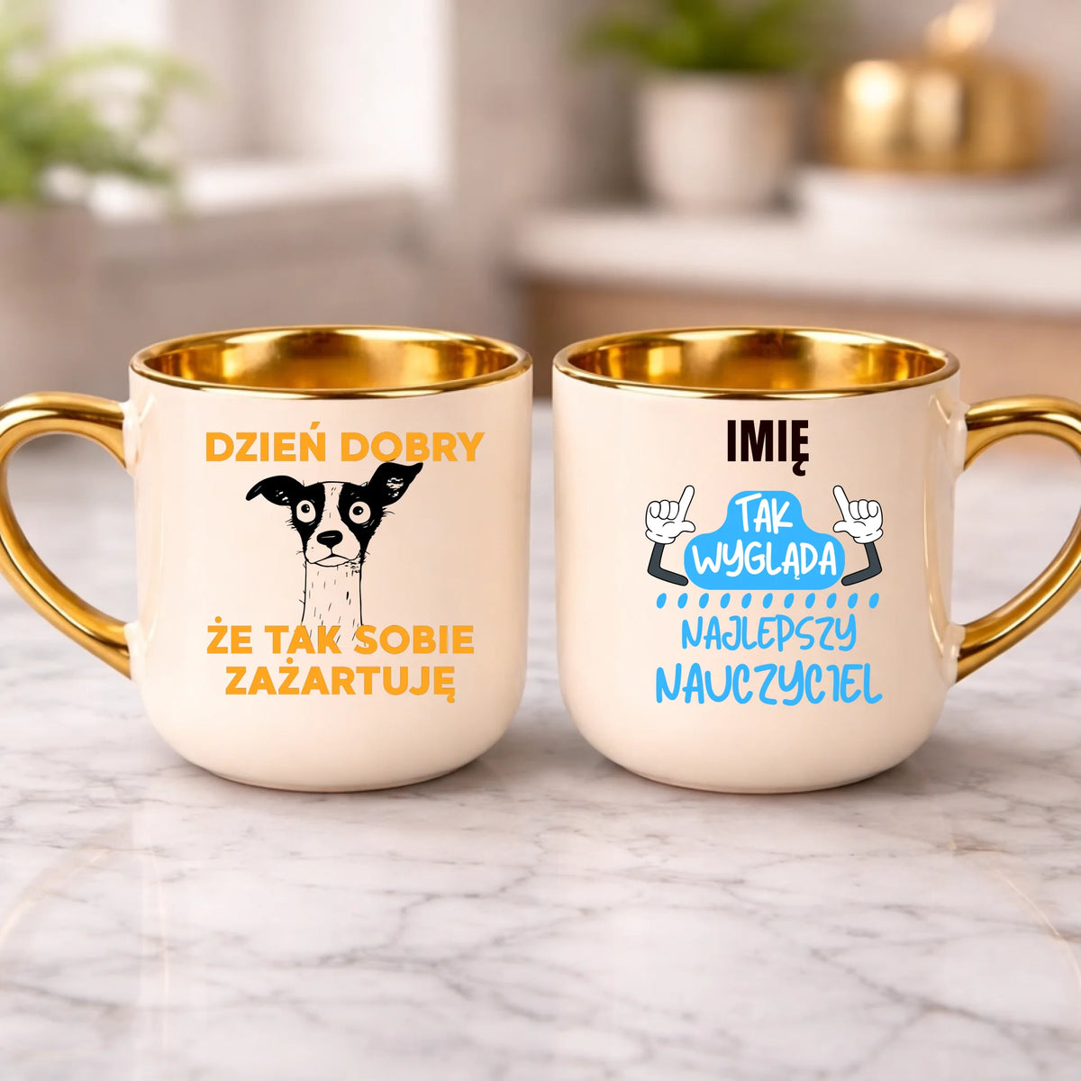 kubek z własnym nadrukiem 400ml personalizowane prezenty pl kremowy