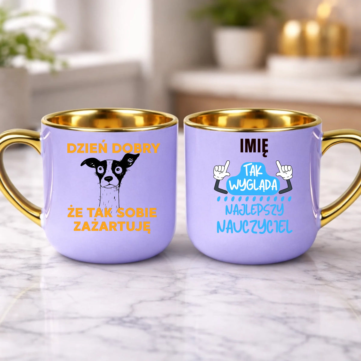 kubek z własnym nadrukiem 400ml personalizowane prezenty pl fioletowy