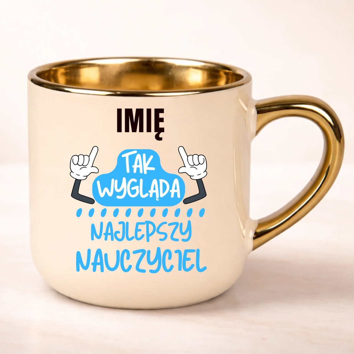 kubek personalizowany z nadrukiem 400ml kremowy
