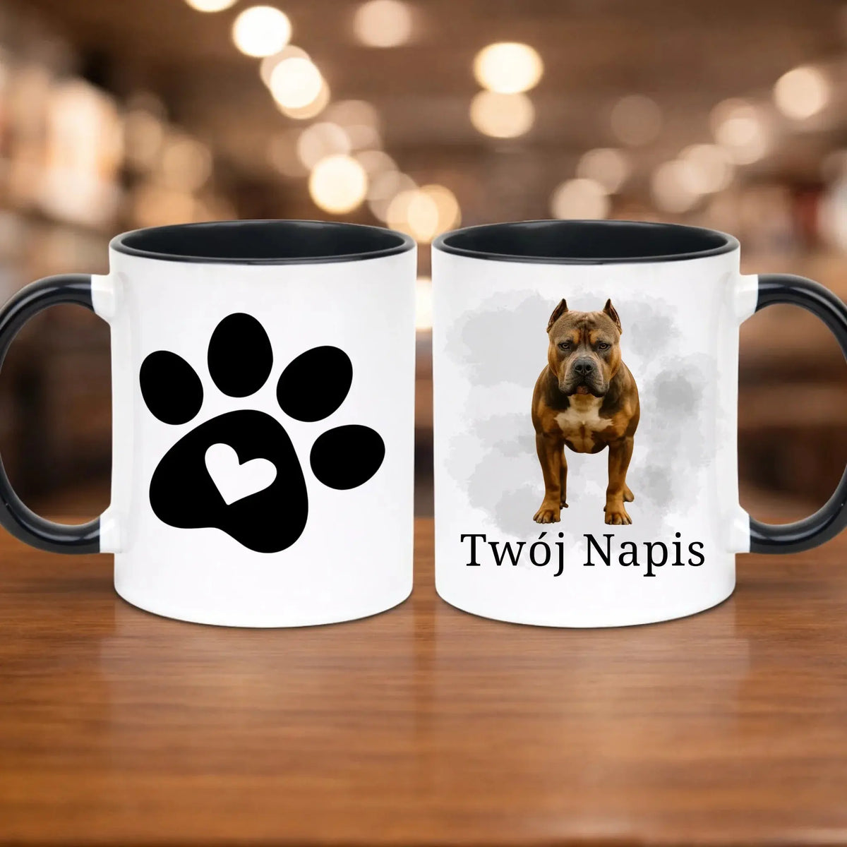 kubek z własnym nadrukiem 330ml personalizowane prezenty pl czarny