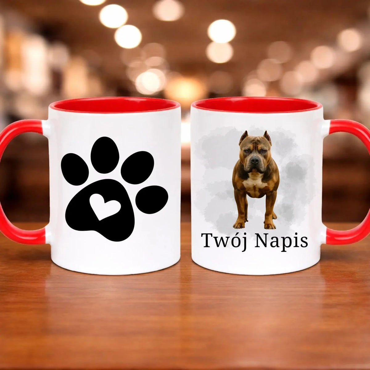 kubek z własnym nadrukiem 330ml personalizowane prezenty pl czerwony