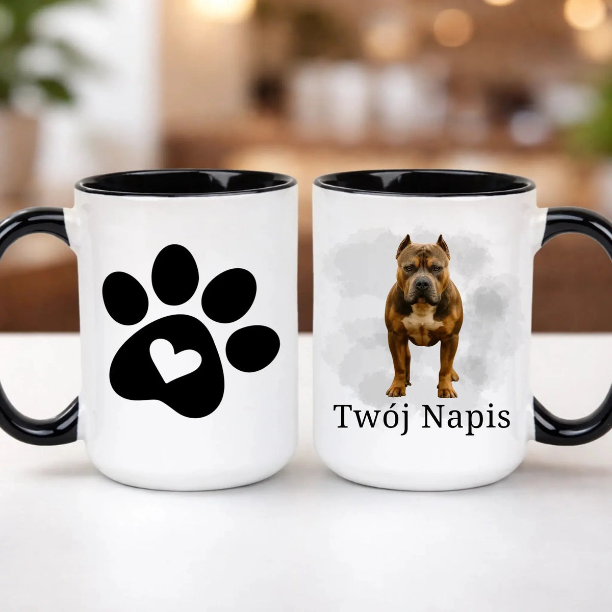 kubek z własnym nadrukiem 440ml personalizowane prezenty pl czarny