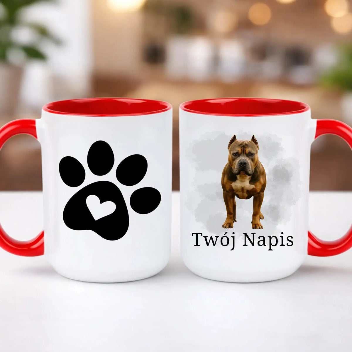 kubek z własnym nadrukiem 440ml personalizowane prezenty pl czerwony