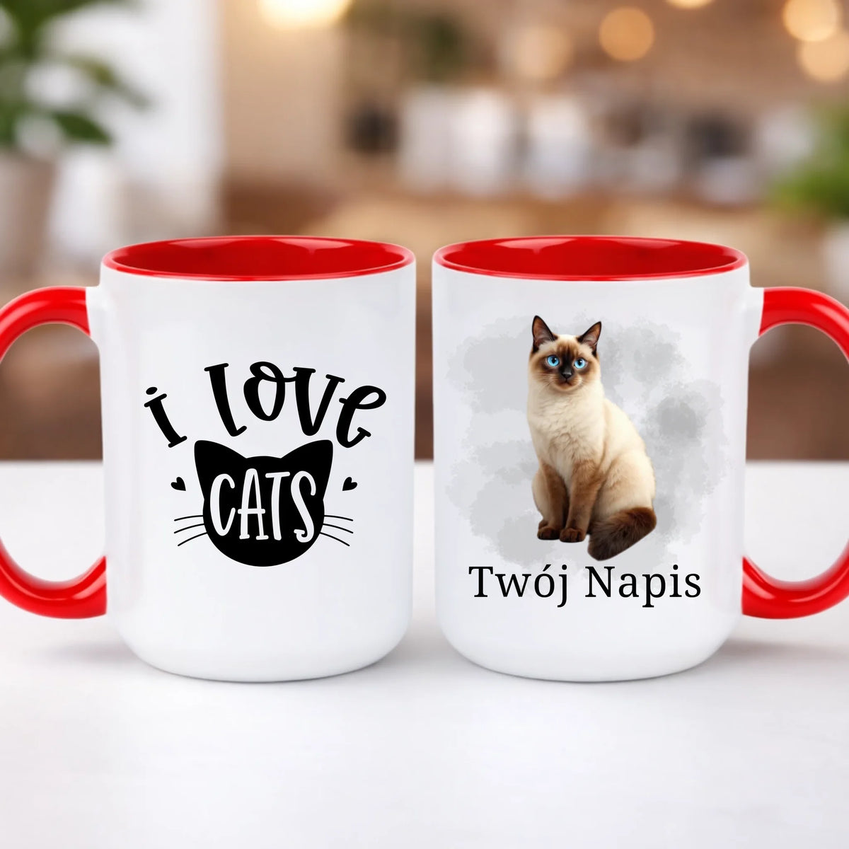 kubek z własnym nadrukiem 440ml personalizowane prezenty pl czerwony