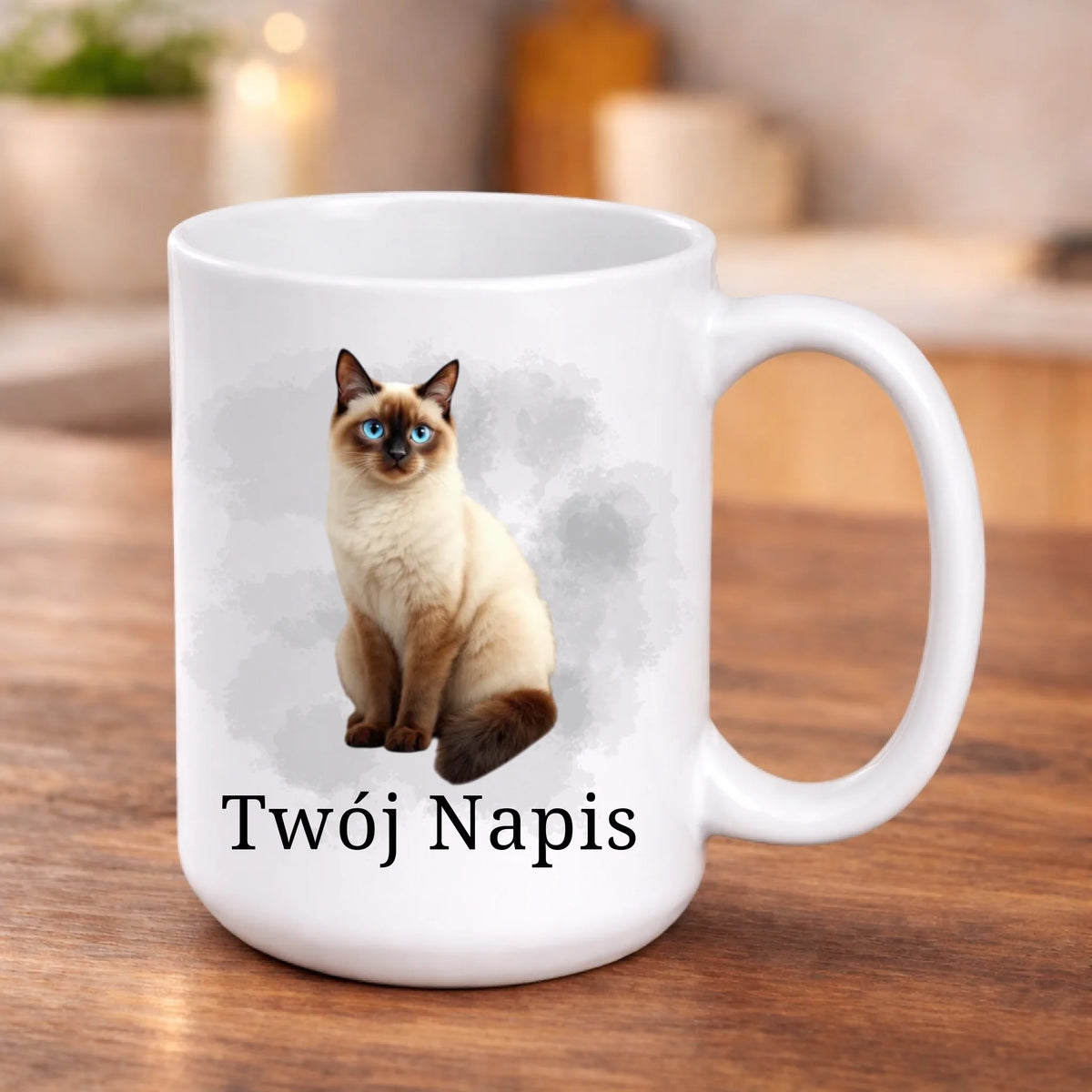kubek z własnym nadrukiem 440ml personalizowane prezenty pl bialy