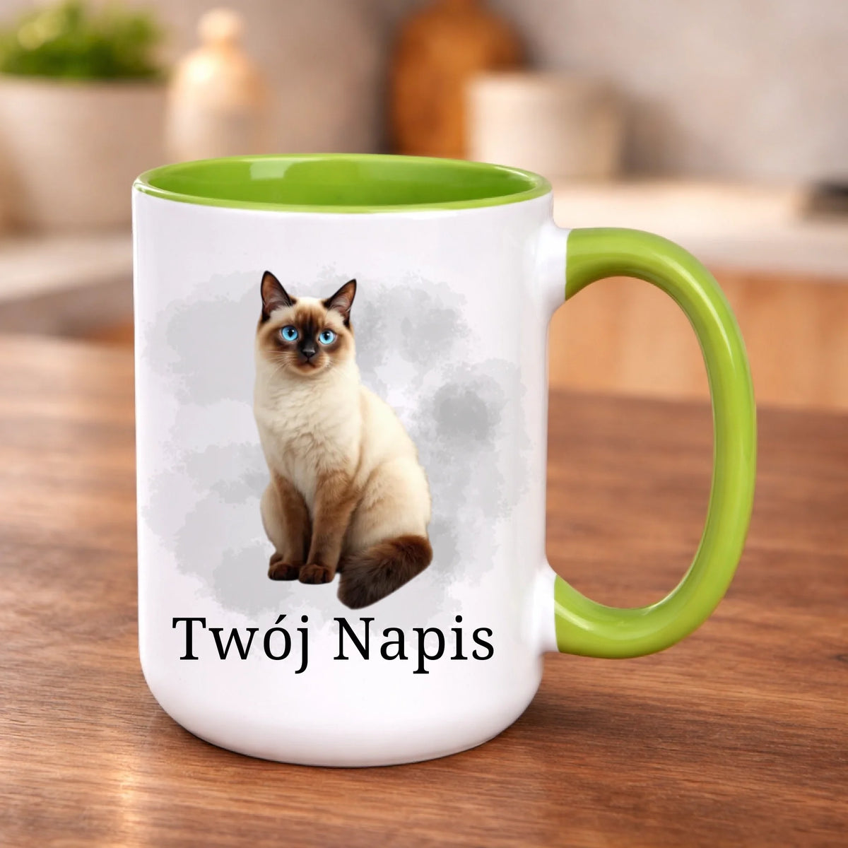 kubek z własnym nadrukiem 440ml personalizowane prezenty pl zielony