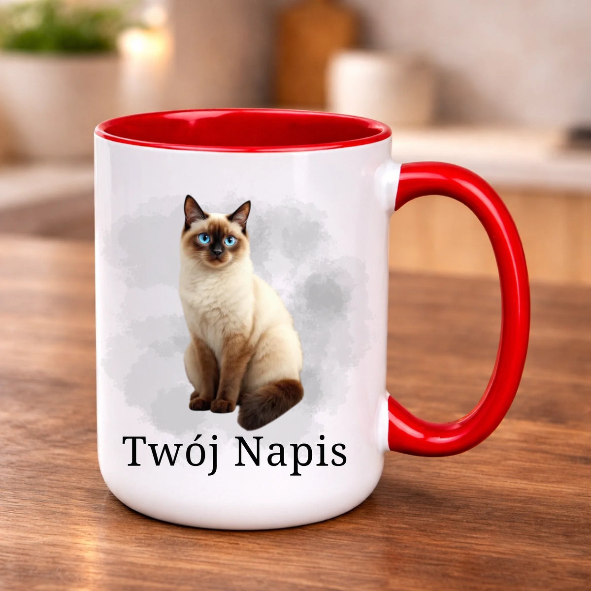 kubek z własnym nadrukiem 440ml personalizowane prezenty pl czerwony