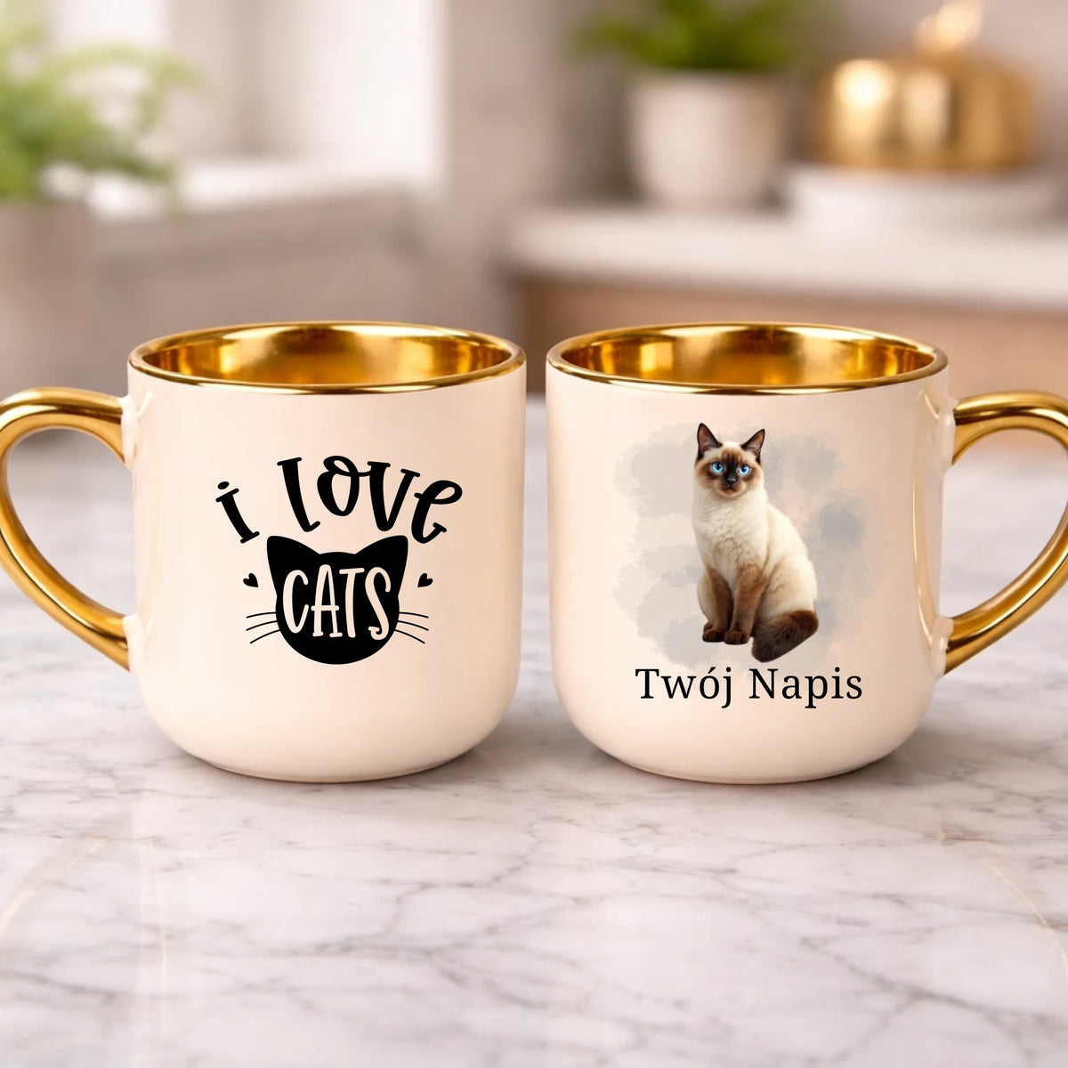 kubek z własnym nadrukiem 400ml personalizowane prezenty pl kremowy