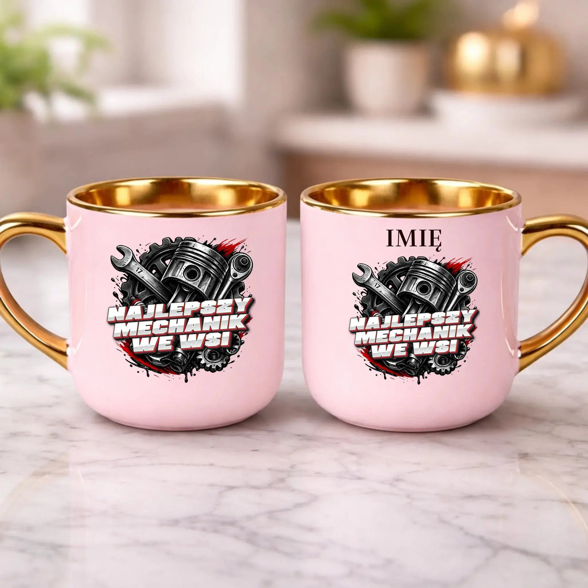 kubek z własnym nadrukiem 400ml personalizowane prezenty pl różowy
