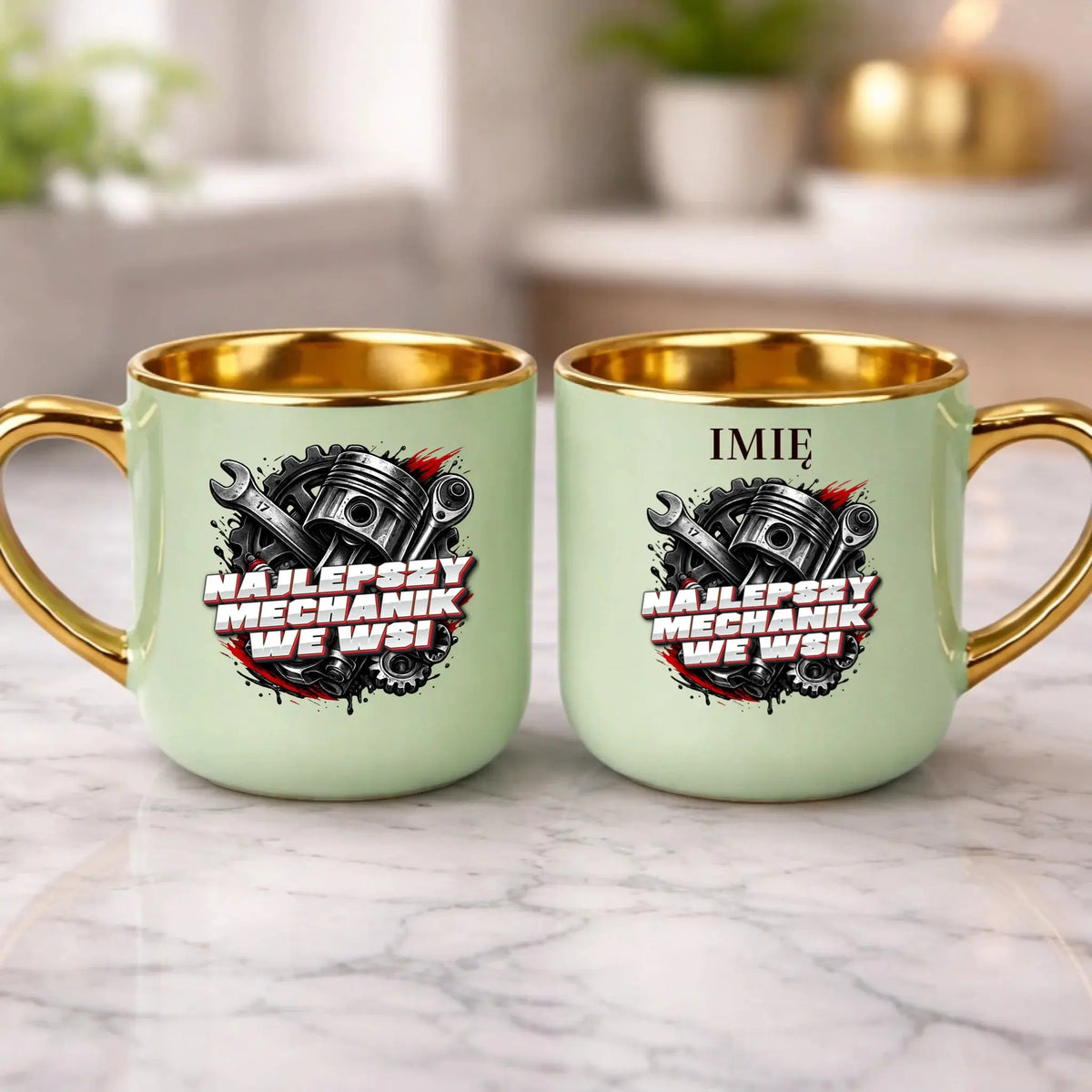 kubek z własnym nadrukiem 400ml personalizowane prezenty pl zielony