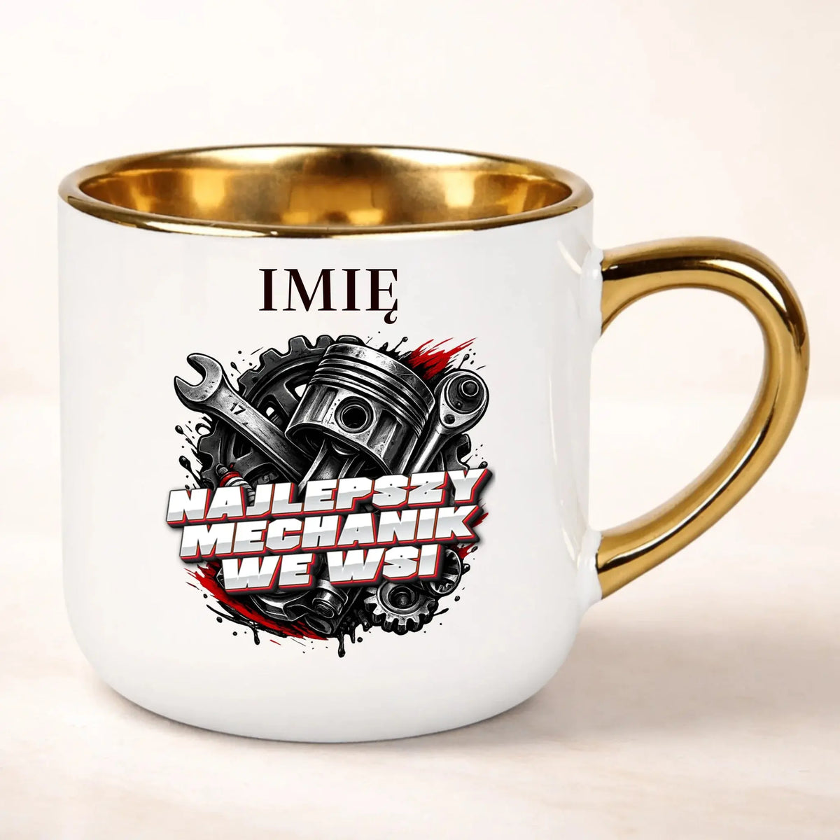 kubek personalizowany z nadrukiem 400ml biały