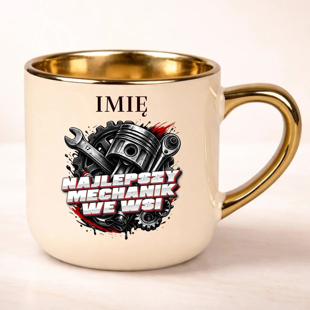 kubek personalizowany z nadrukiem 400ml kremowy