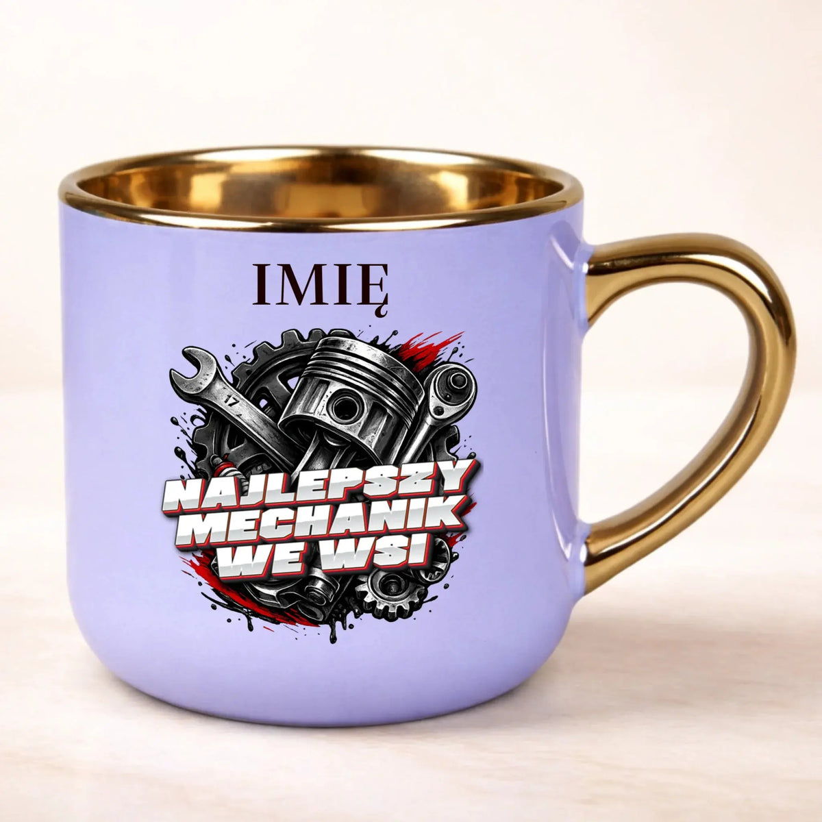 kubek personalizowany z nadrukiem 400ml fioletowy