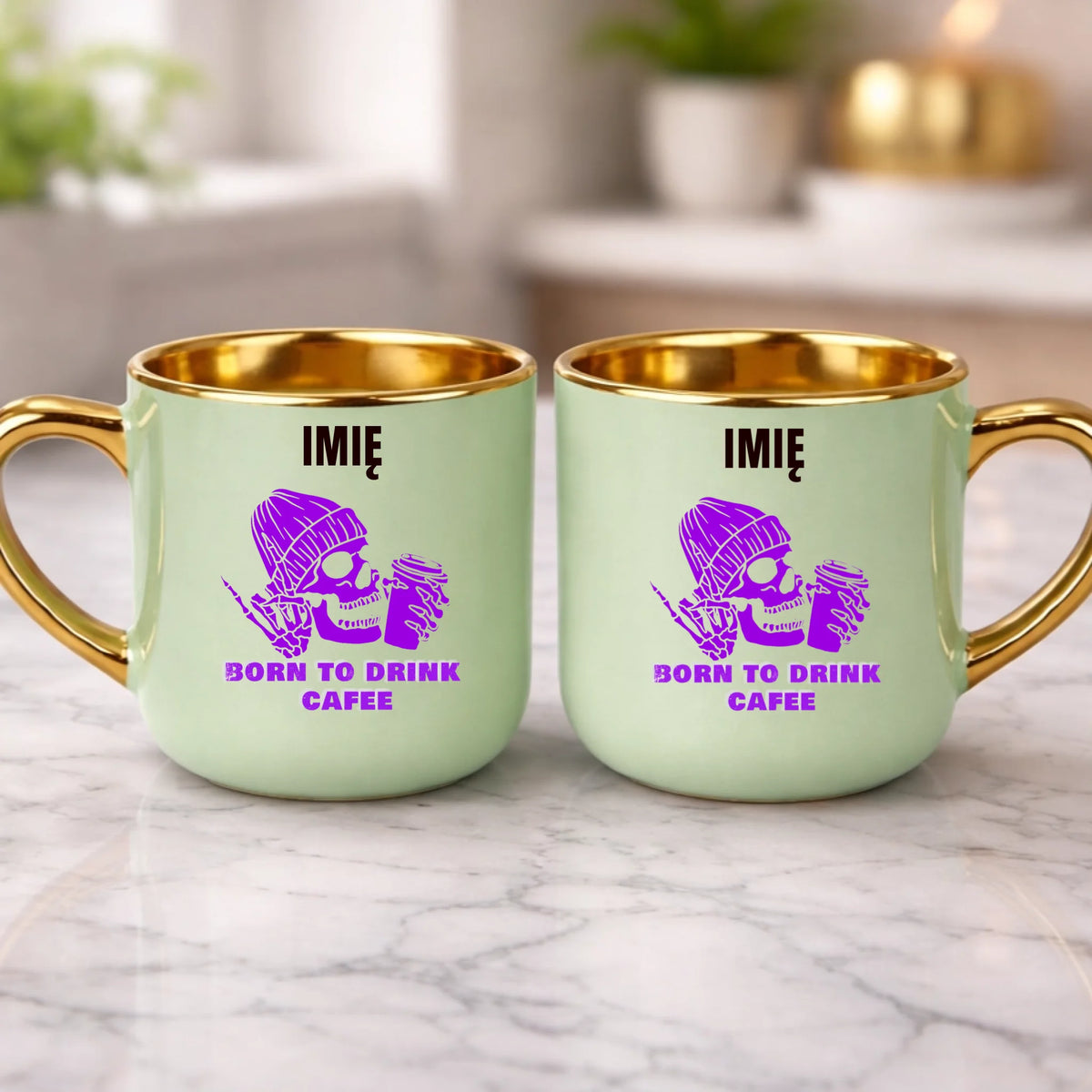 kubek z własnym nadrukiem 400ml personalizowane prezenty pl zielony
