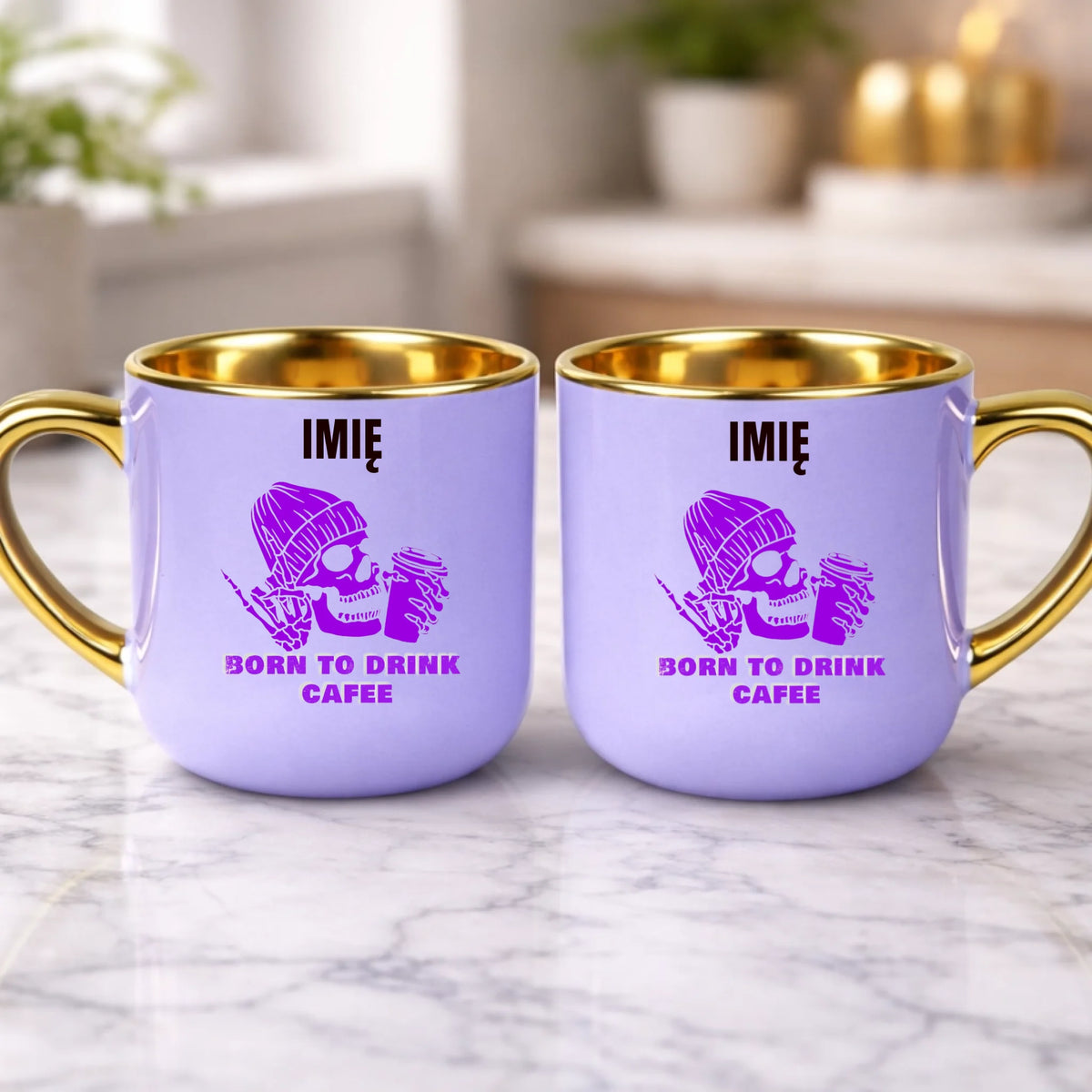 kubek z własnym nadrukiem 400ml personalizowane prezenty pl fioletowy