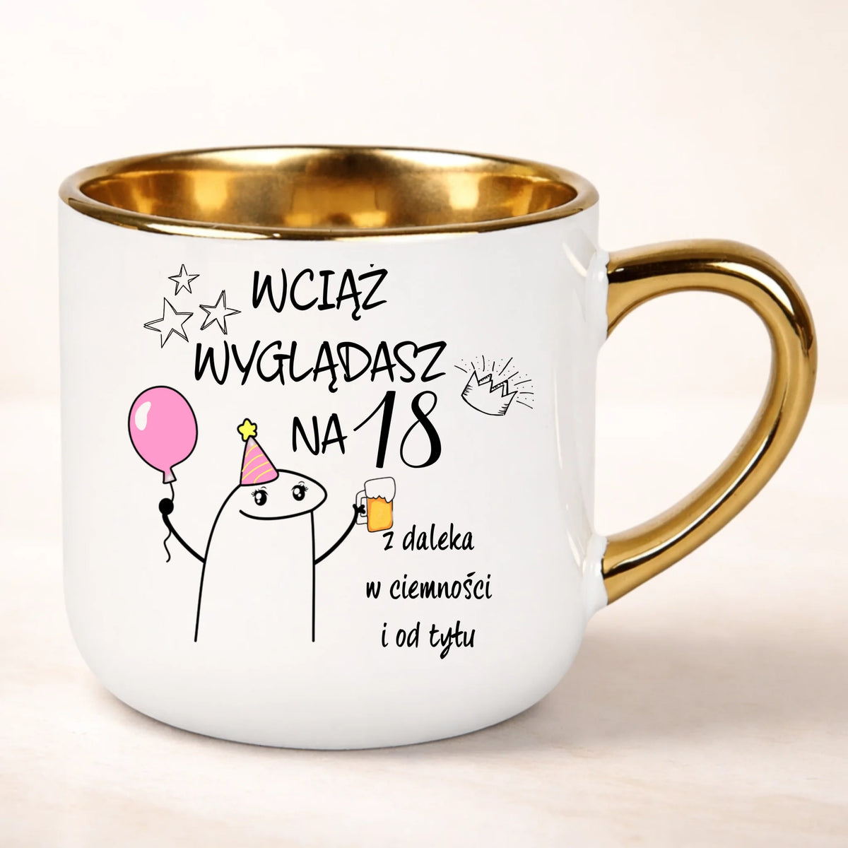 kubek personalizowany z nadrukiem 400ml biały