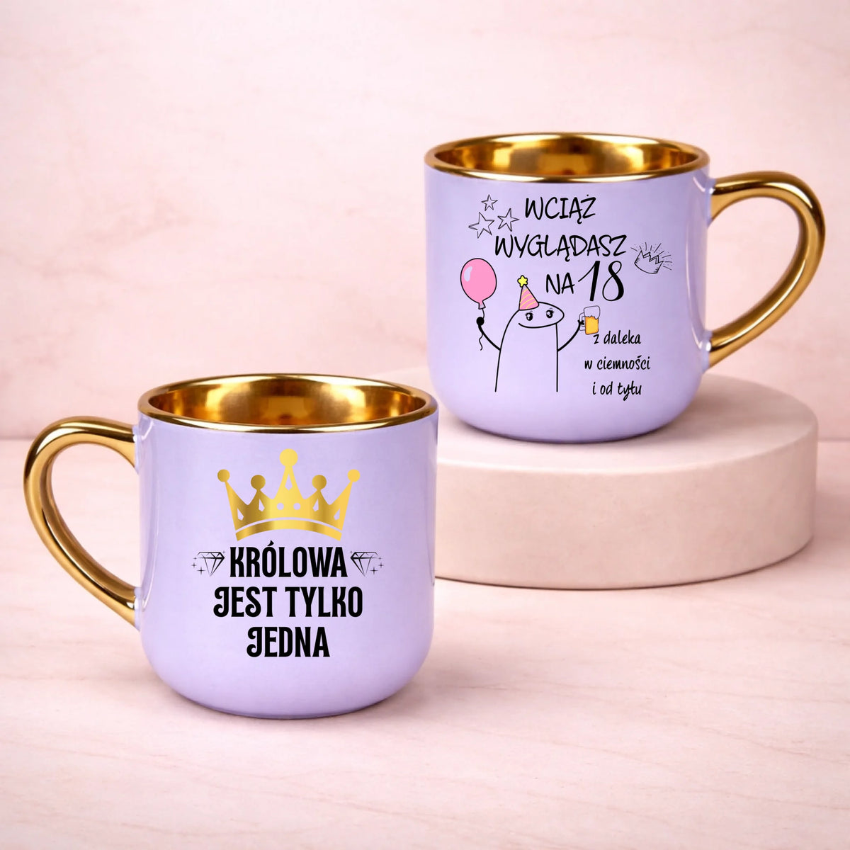 kubek z własnym nadrukiem 400ml personalizowane prezenty pl fioletowy