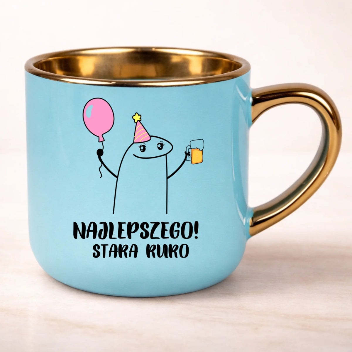 kubek personalizowany z nadrukiem 400ml niebieski