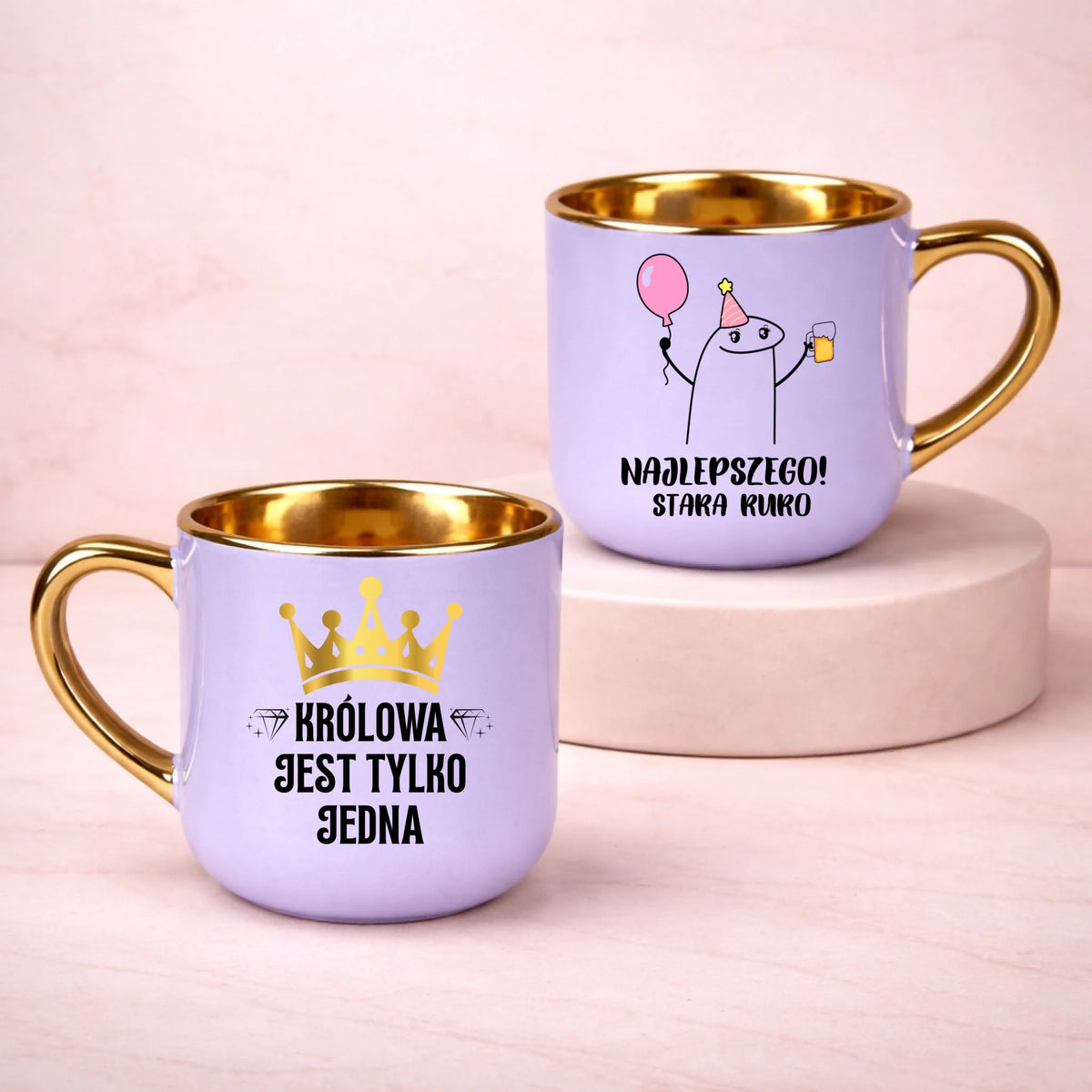kubek z własnym nadrukiem 400ml personalizowane prezenty pl fioletowy