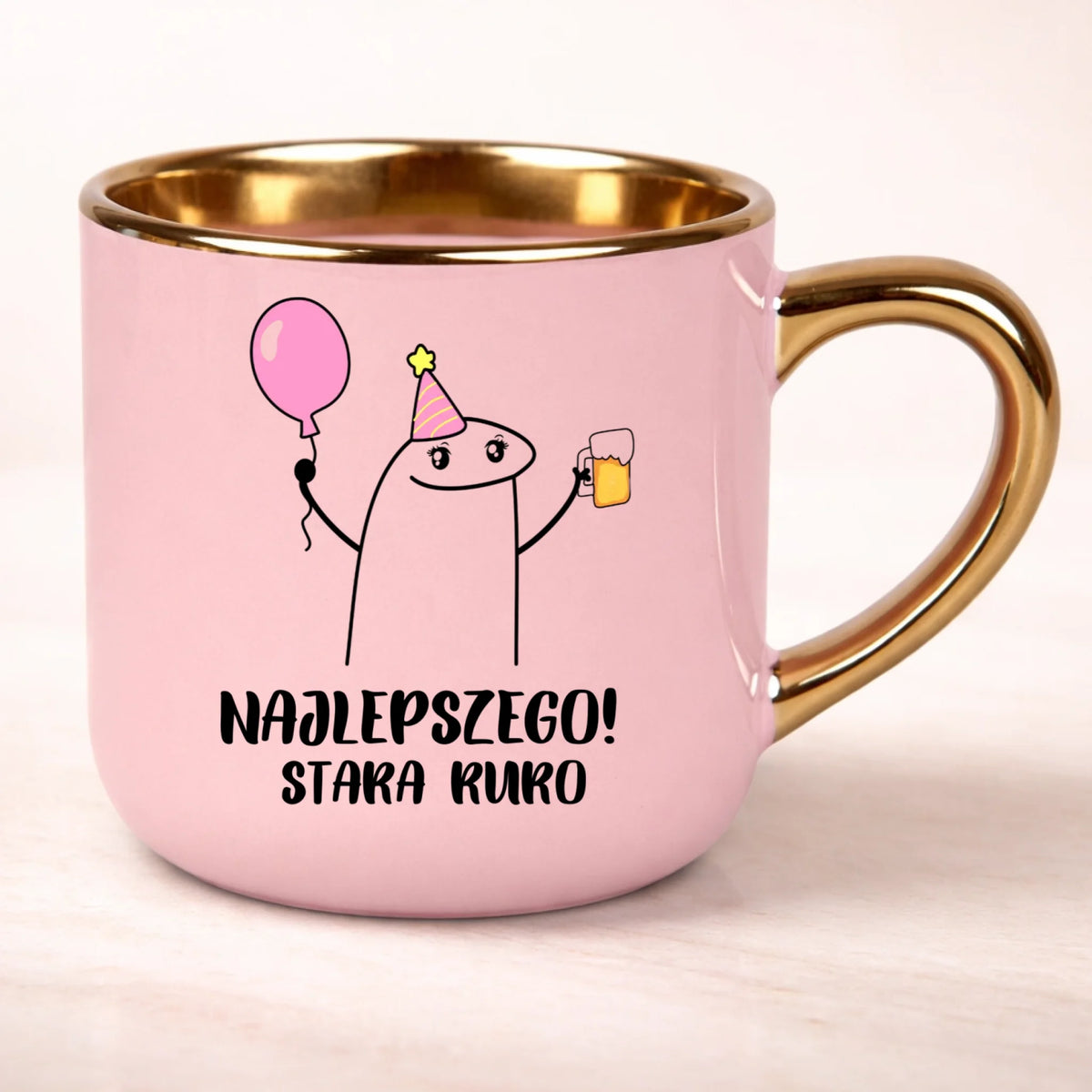kubek personalizowany z nadrukiem 400ml rozowy