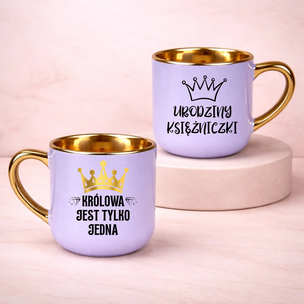 kubek z własnym nadrukiem 400ml personalizowane prezenty pl fioletowy