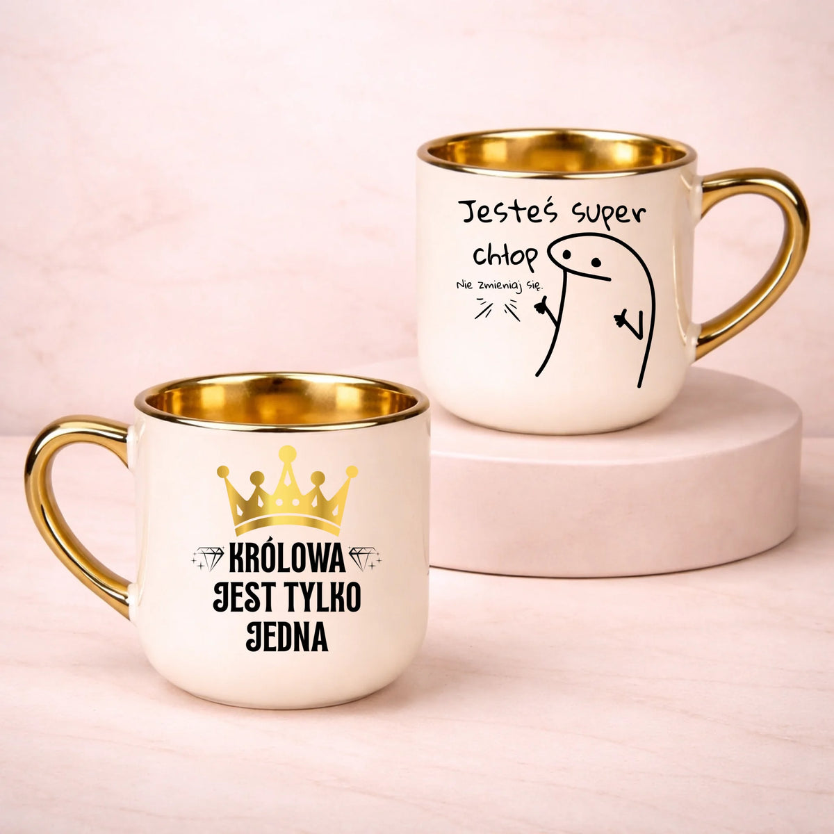 kubek z własnym nadrukiem 400ml personalizowane prezenty pl kremowy