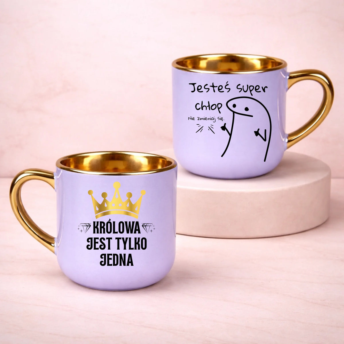 kubek z własnym nadrukiem 400ml personalizowane prezenty pl fioletowy