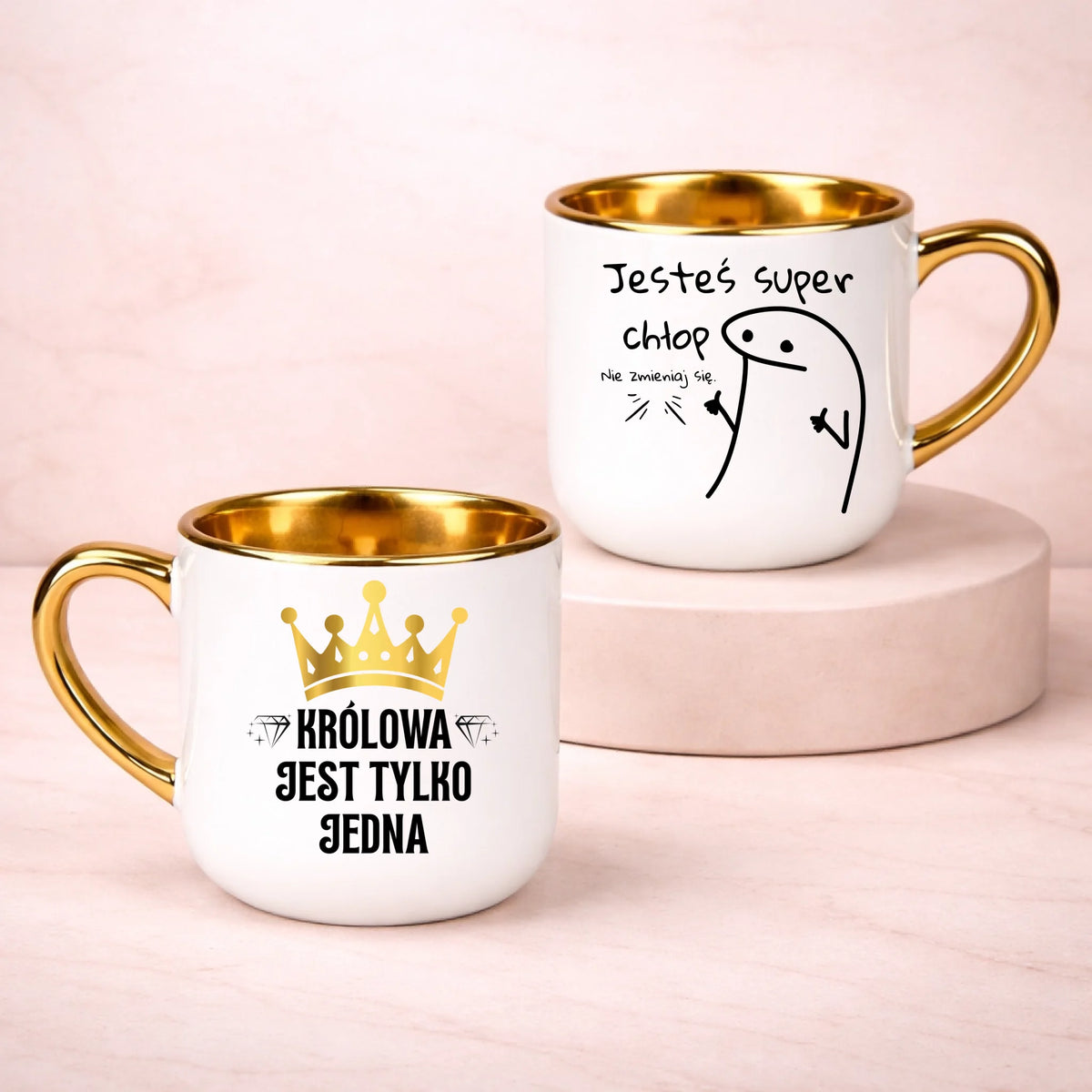 kubek z własnym nadrukiem 400ml personalizowane prezenty pl bialy