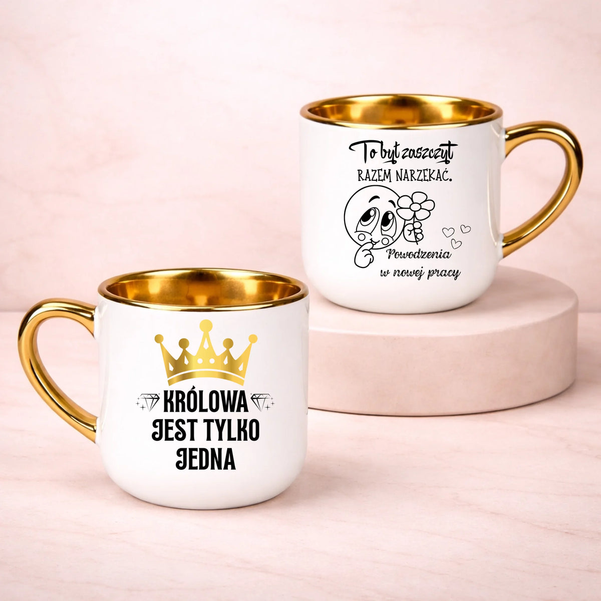 kubek z własnym nadrukiem 400ml personalizowane prezenty pl bialy