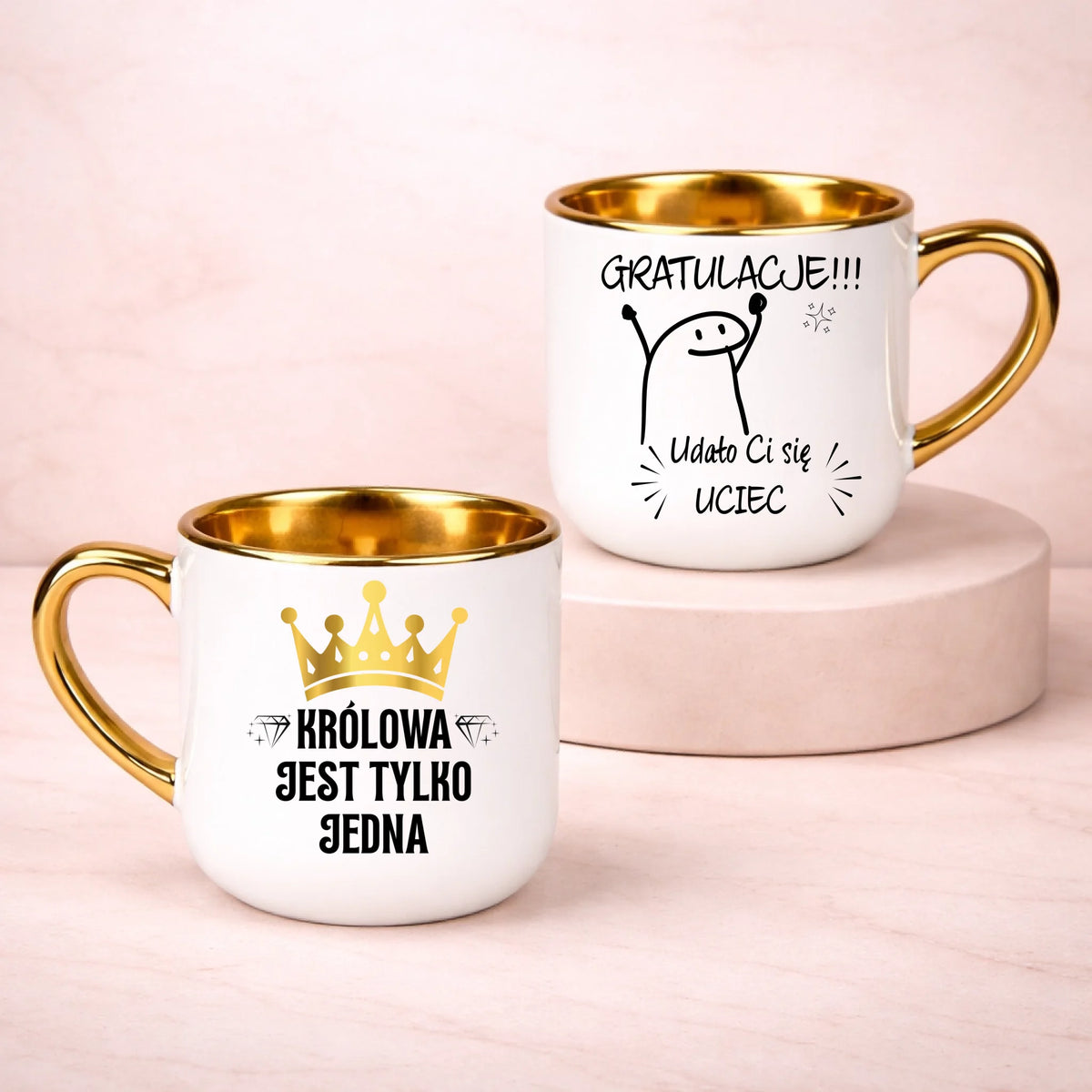 kubek z własnym nadrukiem 400ml personalizowane prezenty pl bialy