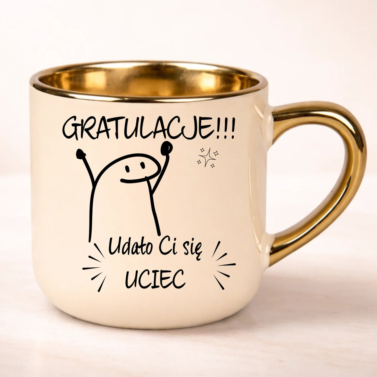 kubek personalizowany z nadrukiem 400ml kremowy