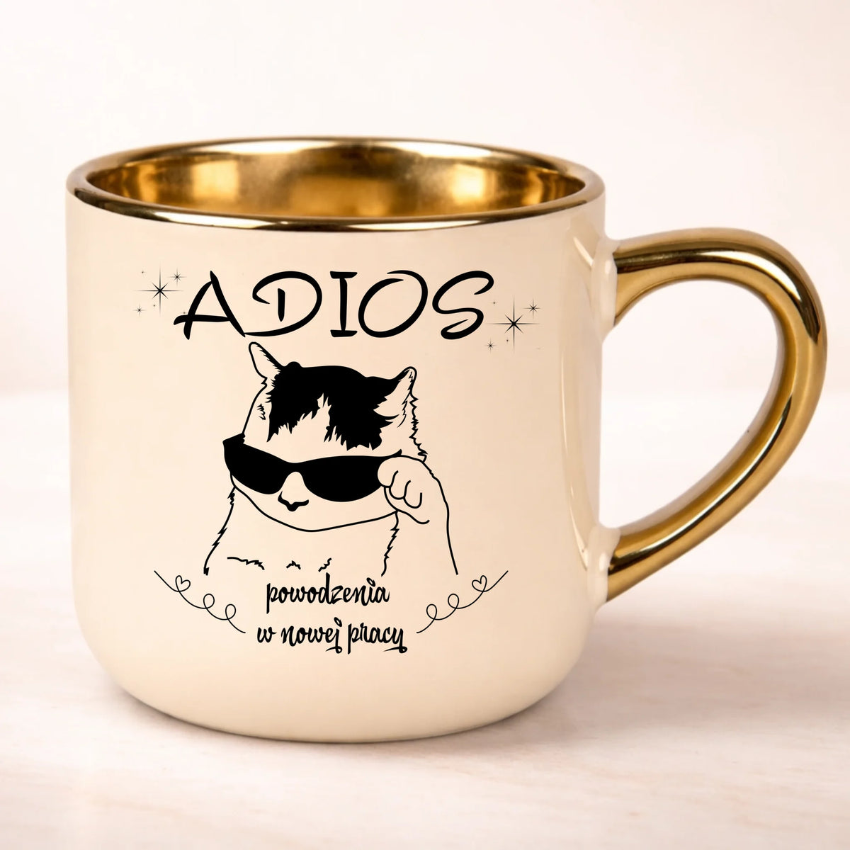 kubek personalizowany z nadrukiem 400ml kremowy