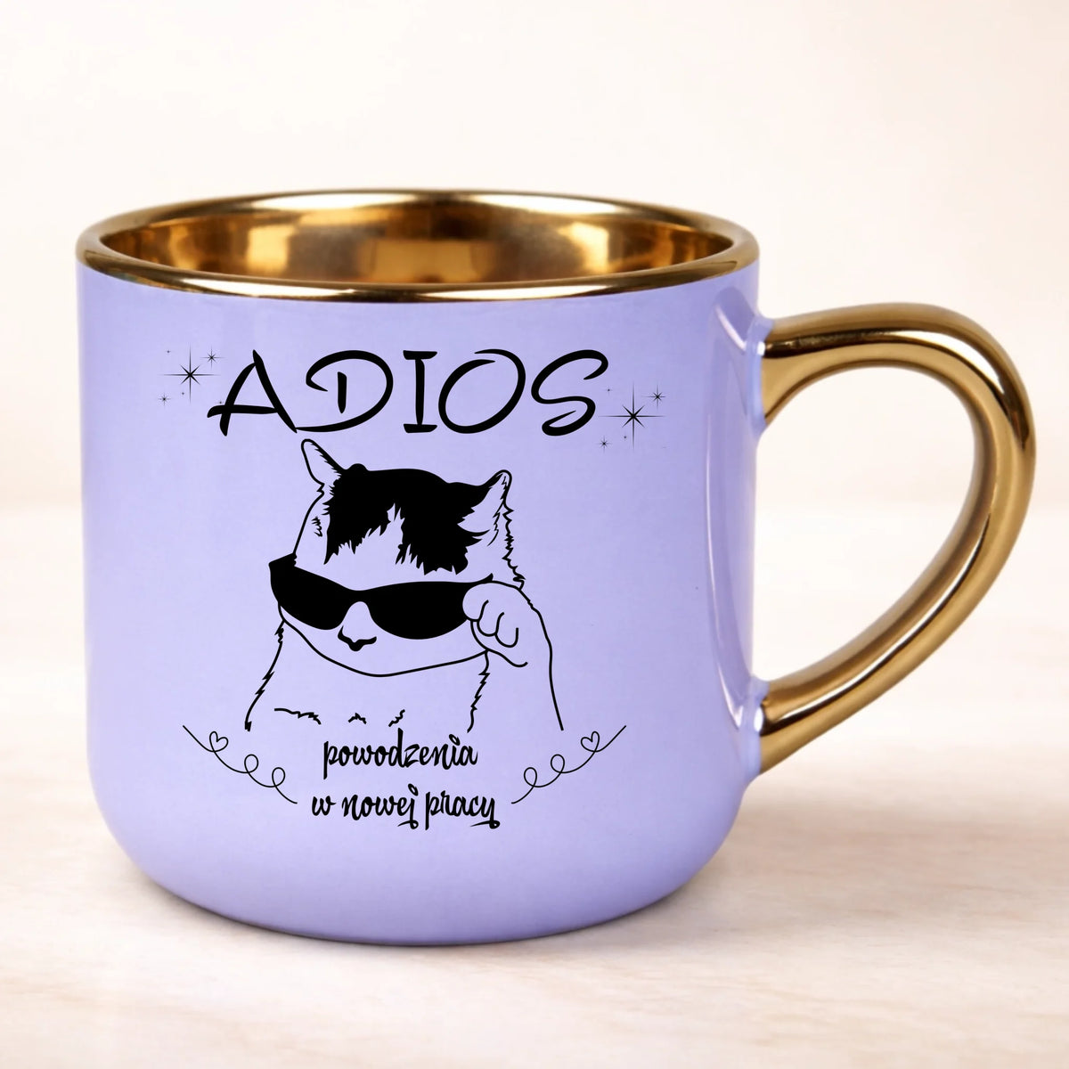 kubek personalizowany z nadrukiem 400ml fioletowy