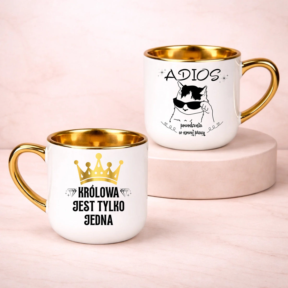 kubek z własnym nadrukiem 400ml personalizowane prezenty pl bialy