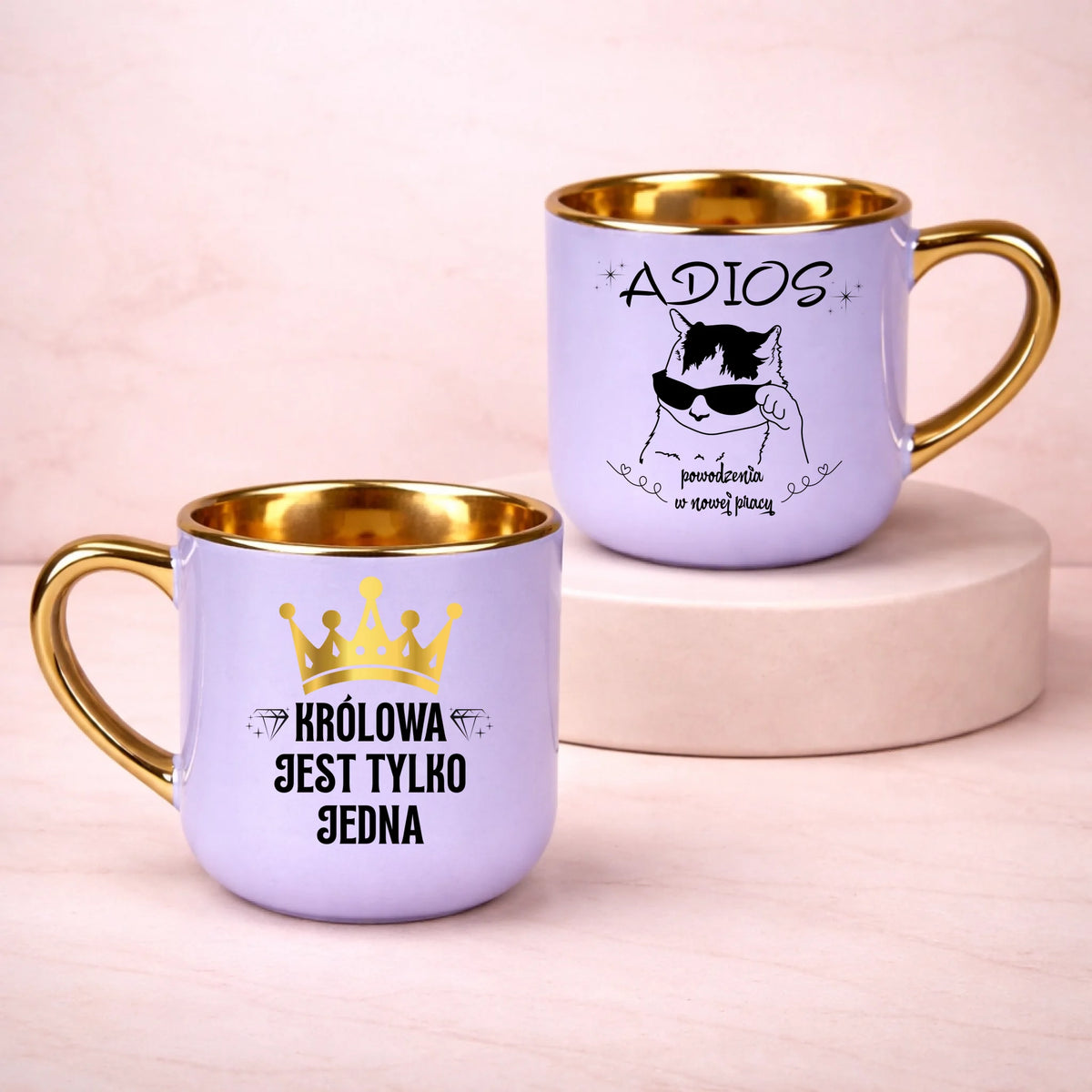 kubek z własnym nadrukiem 400ml personalizowane prezenty pl fioletowy