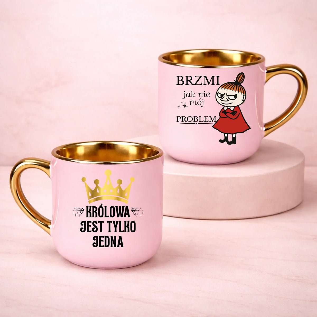 kubek z własnym nadrukiem 400ml personalizowane prezenty pl różowy