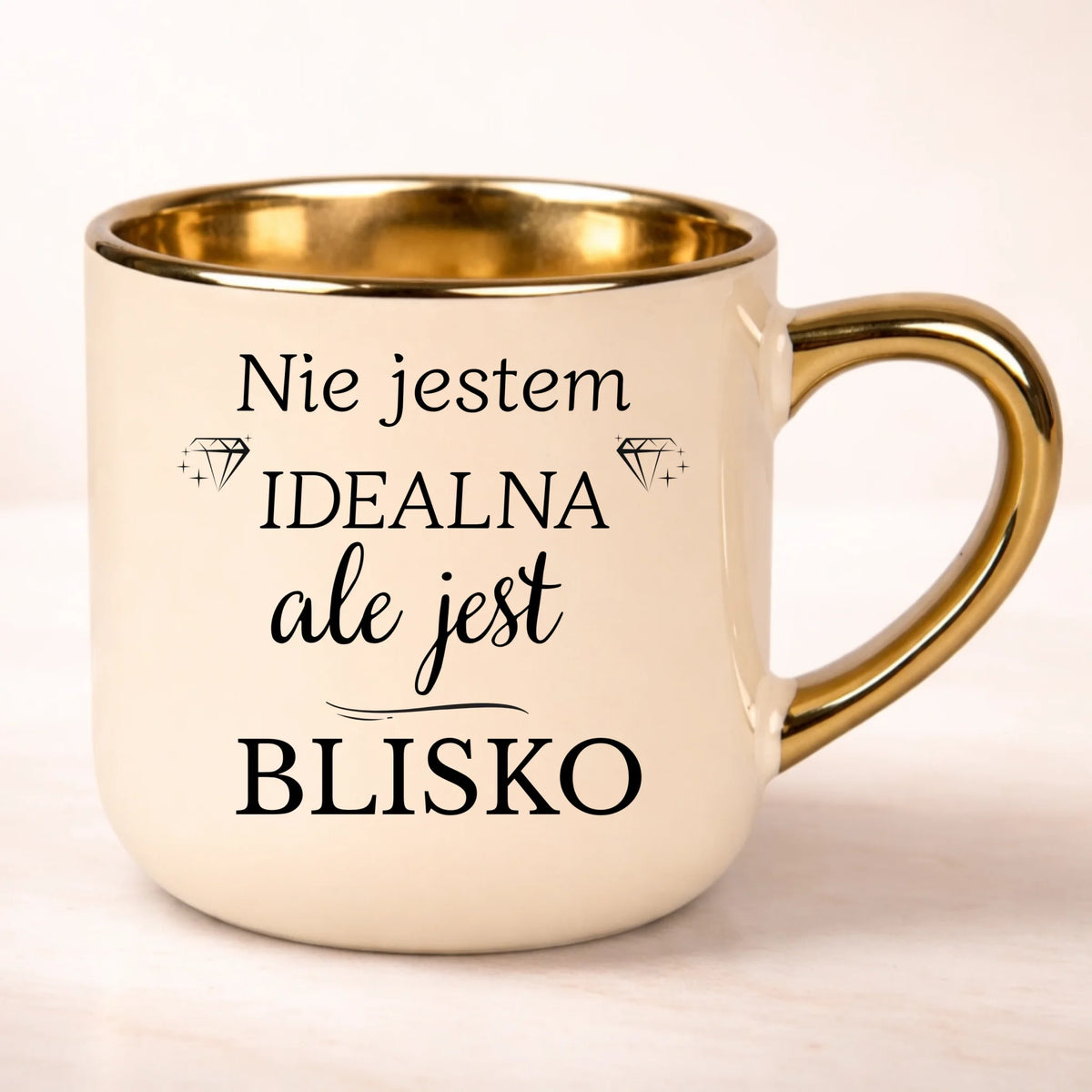 kubek personalizowany z nadrukiem 400ml kremowy