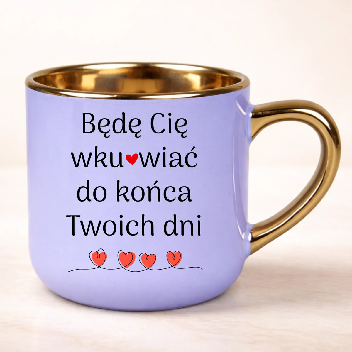 kubek personalizowany z nadrukiem 400ml fioletowy