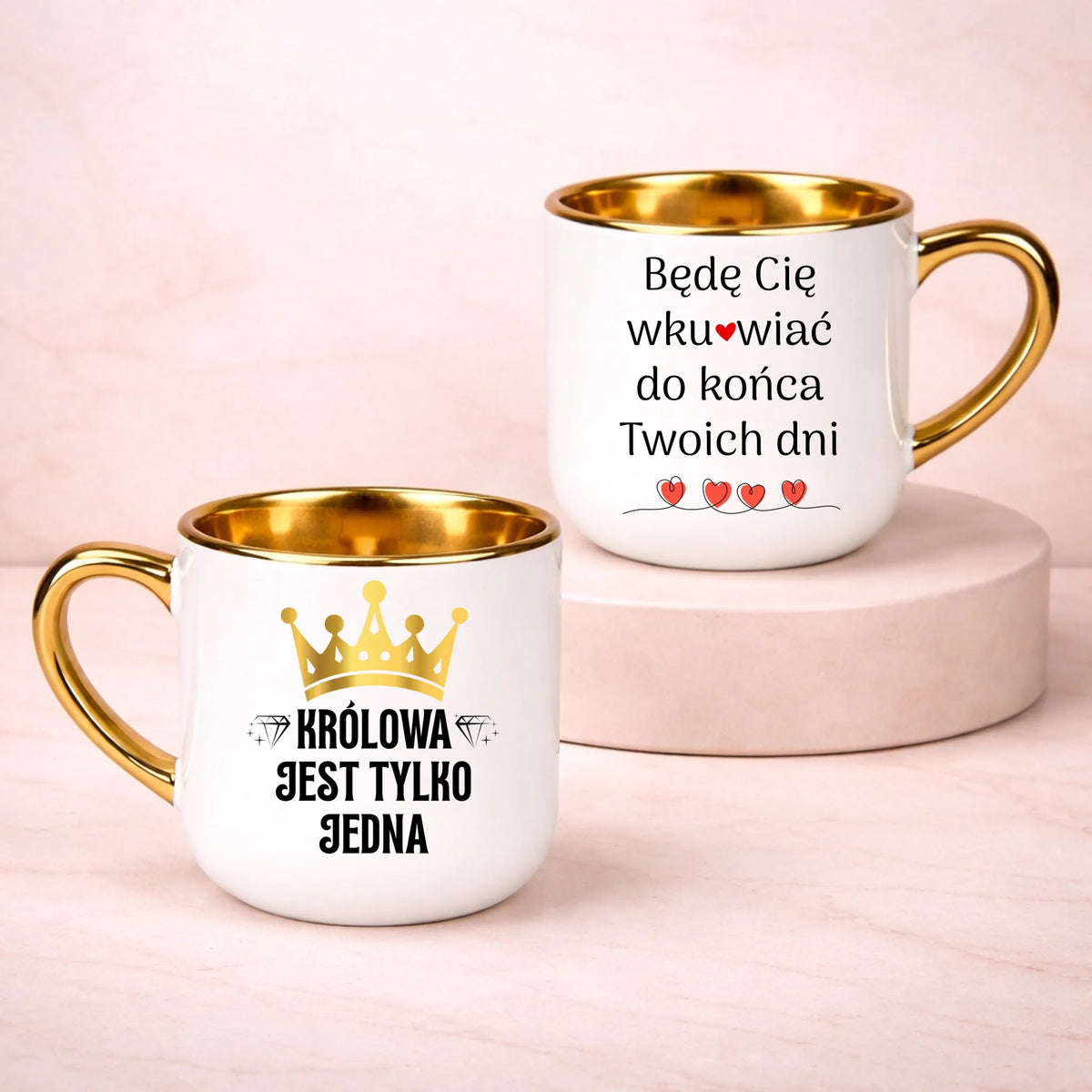 kubek z własnym nadrukiem 400ml personalizowane prezenty pl bialy